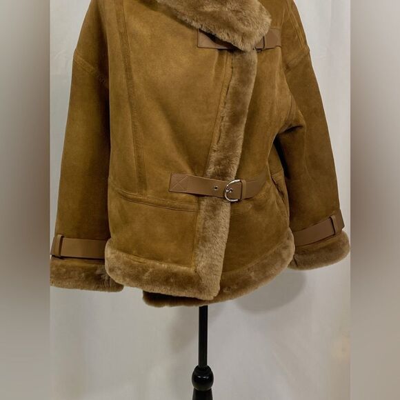Shoreditch Ski Club Darling Buckled Shearling Coat size XS - Picture 9 of 13
